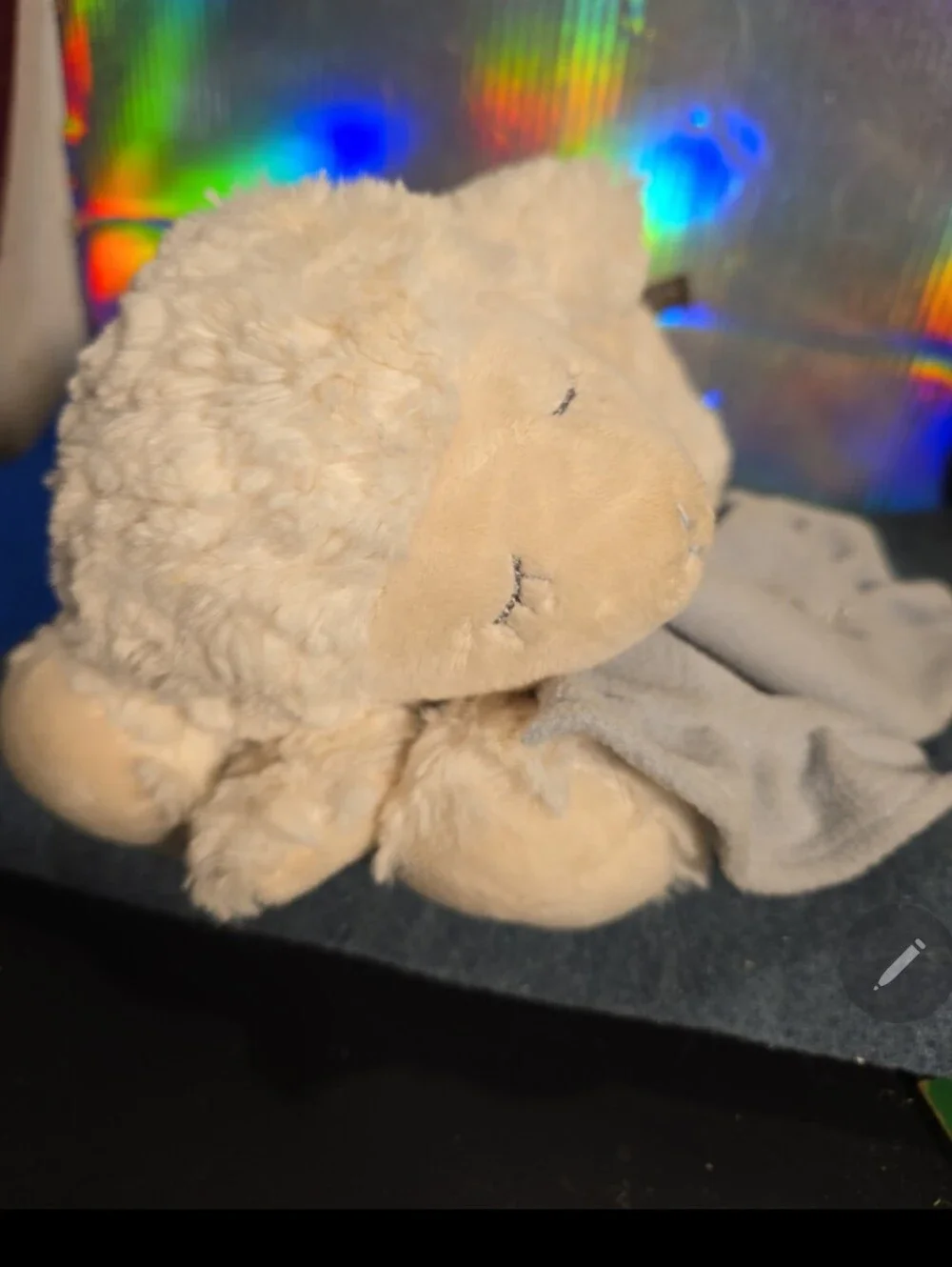 7226 Nat and Jules Plush Lamb Blue Blanket 